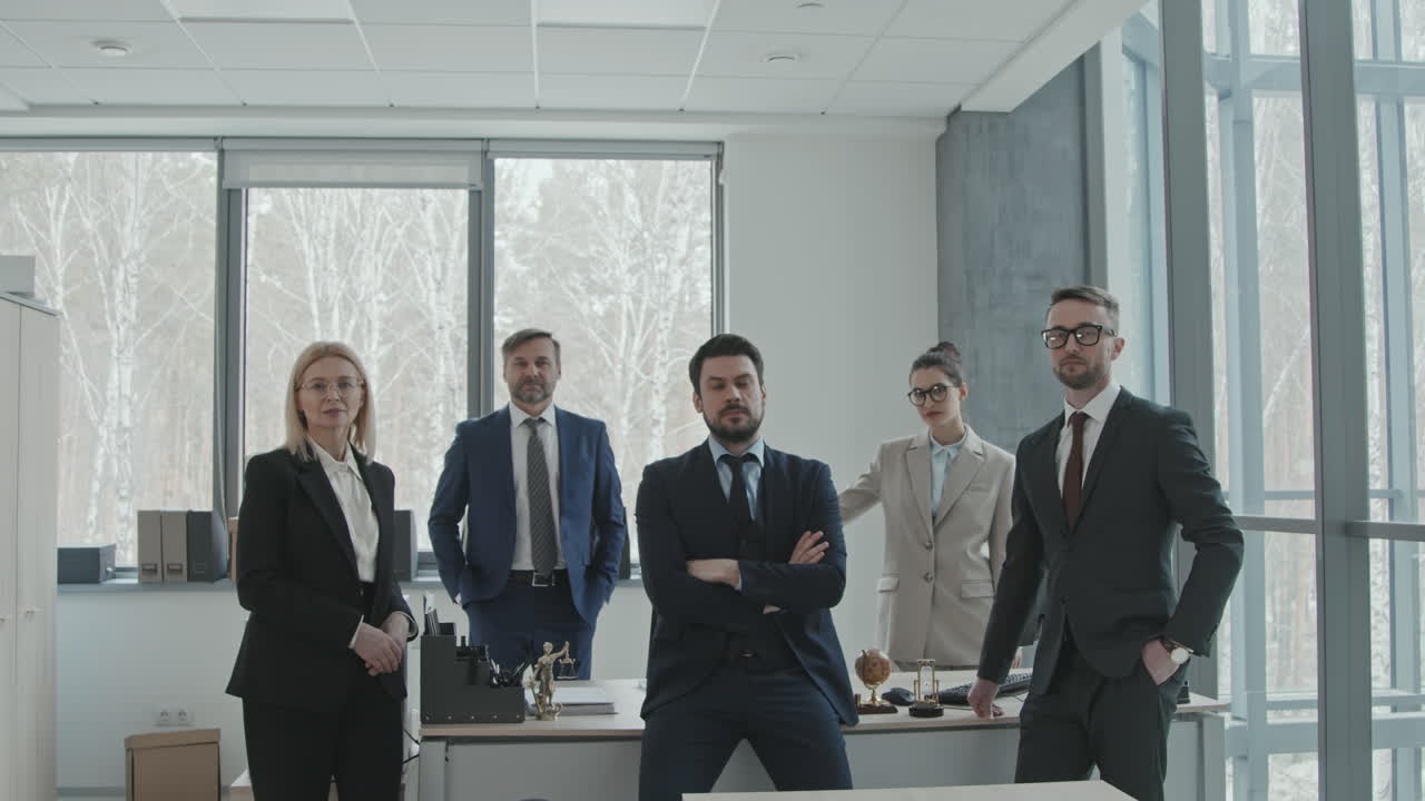 Portrait of Founder with Team of Lawyers in Law Firm