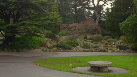 green lawn and trees at park area in national botanic gardens of ireland in dublin, ireland