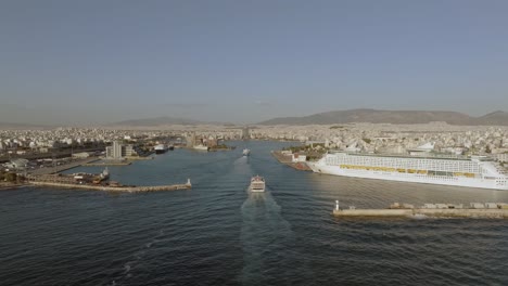 panoramic overview of piraeus port in greece