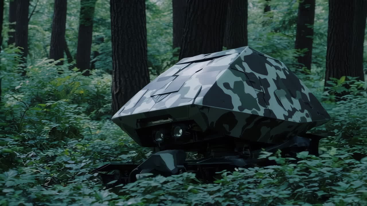 Military Robot in Forest Terrain
