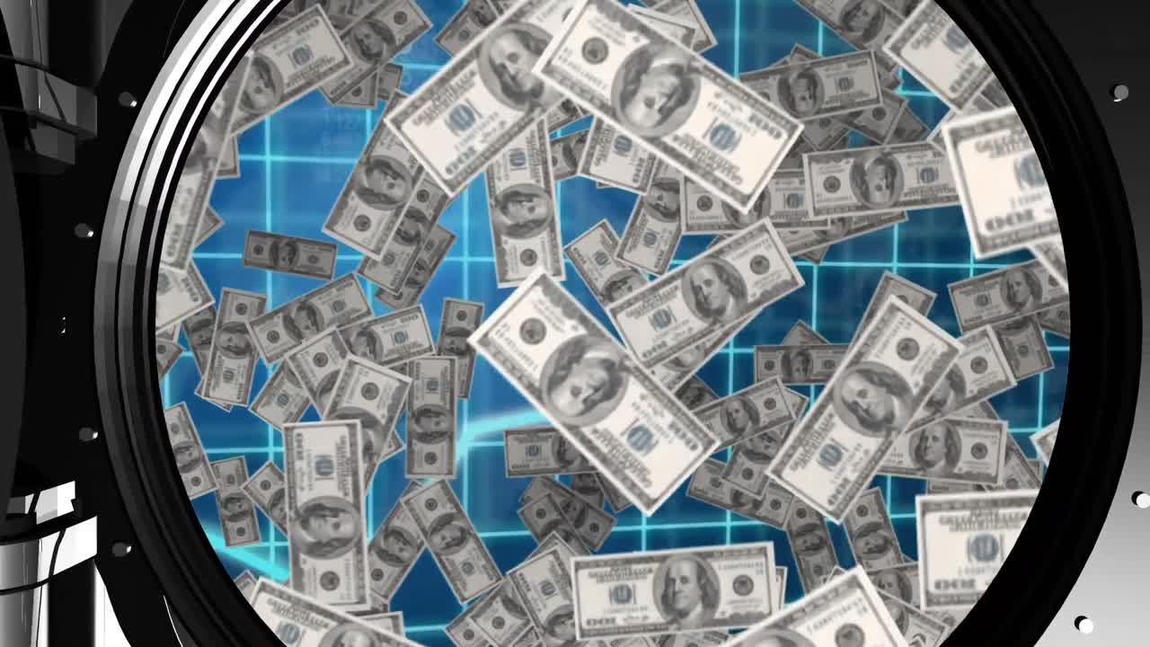 billetes de dólar dentro de la bóveda