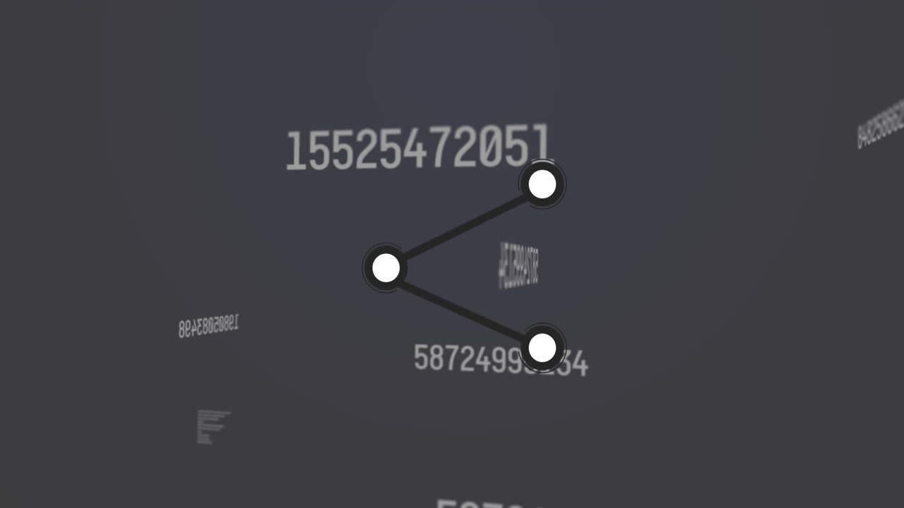 animación digital del icono de la acción contra múltiples números cambiantes en un fondo gris