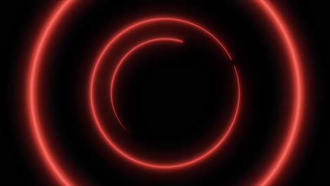 red neon circles abstract background