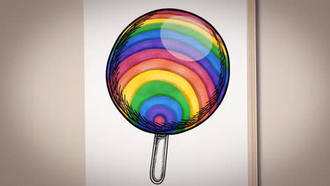 rainbow lollipop drawing
