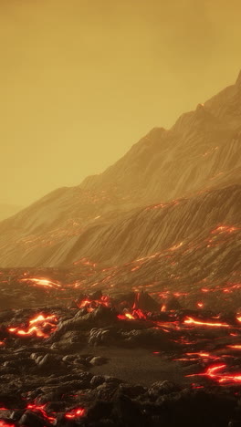 paisaje de un planeta alienígena de lava