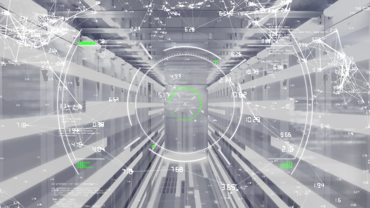 데이터 처리 및 디지털 정보 흐름의 애니메이션