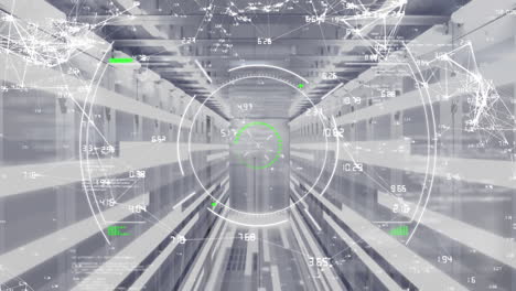 animation of data processing and digital information flowing