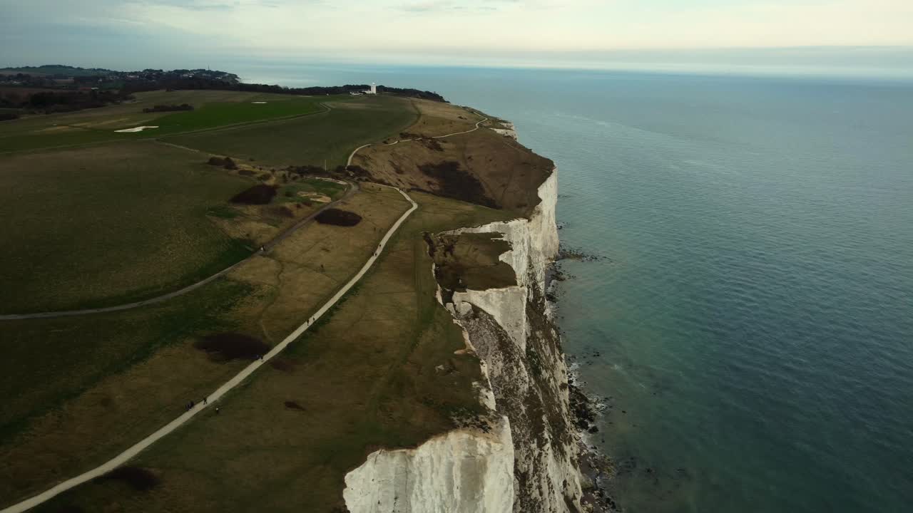 Aerial View of the White Cliffs of Dover
