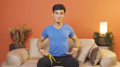 the man who is satisfied with his weight.