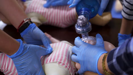 training dummy used by paramedic trainees. pediatric courses for medics. special dolls for medical training.