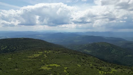 Aerial-view-of-mountains-durring-cloudy-day---drone-4K