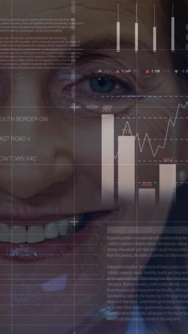 Animation of data processing over caucasian female doctor