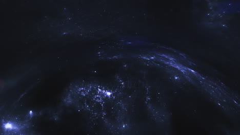 dark blue giant wormhole curves the space around it