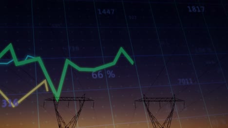 animation of data processing over pylons
