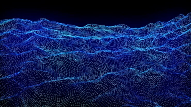 Seamless Looping Wireframe Ocean Waves