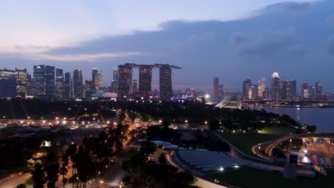 singapore marina bay sands at twilight