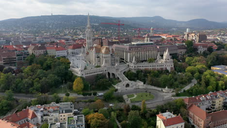 aerial view of budapest, fisherman's bastion