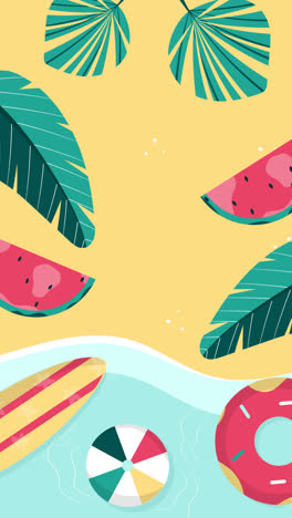 motion graphic of flat summer background