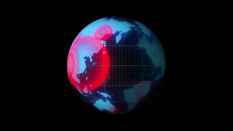mapa del mundo animación de la pandemia del virus corona