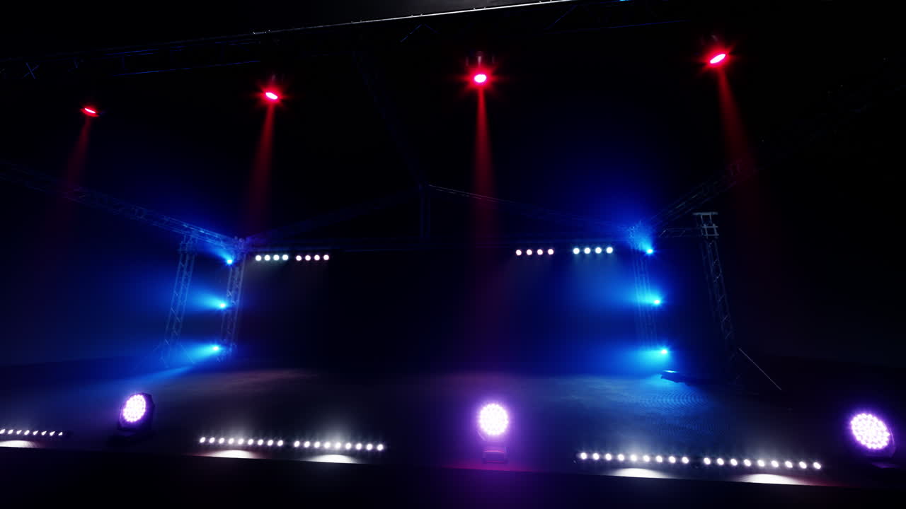 escenario vacío con iluminación de colores