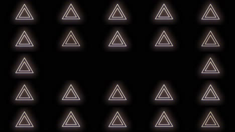 triangles icons pattern with neon yellow led light