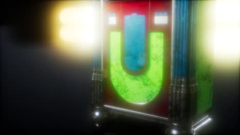 el jukebox retro en la oscuridad