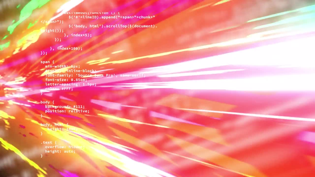 Animation of light trails and data processing