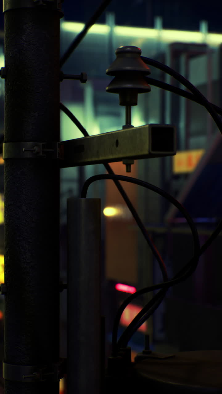 Vibrant night cityscape filled with electric colors and urban energy