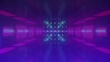 animación de puntos de colores sobre el túnel digital
