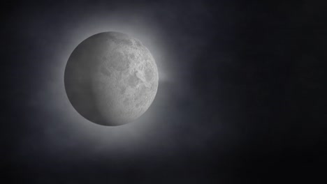 luna y nubes de humo