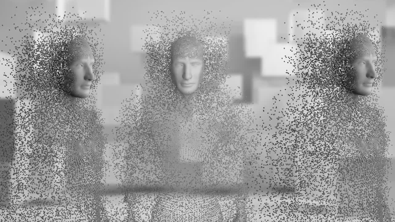 회색 배경에 있는 인간의 몸