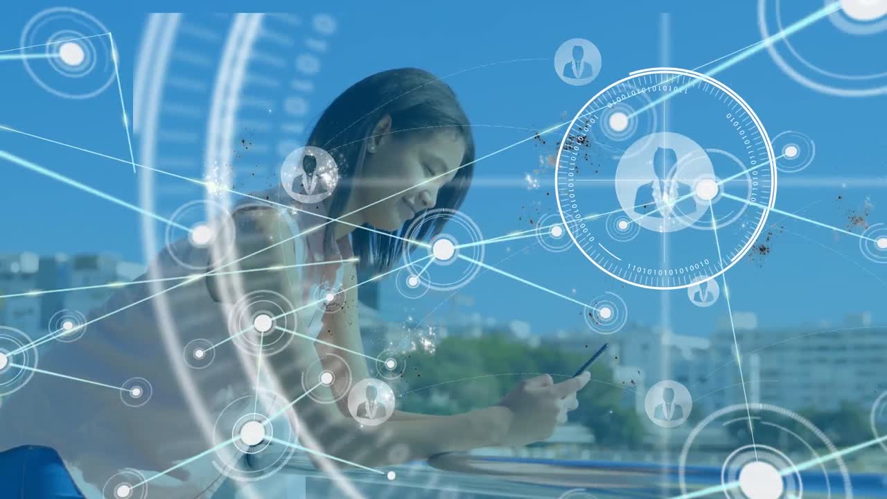 아시아 여성에 대한 미디어 아이콘과의 연결 네트워크의 애니메이션