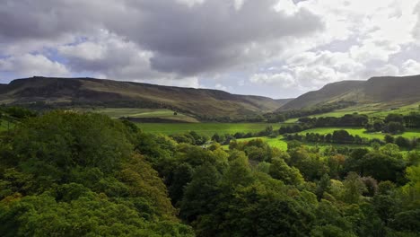 aerial footage of the stunning dovestone reservoir and the yorkshire countryside