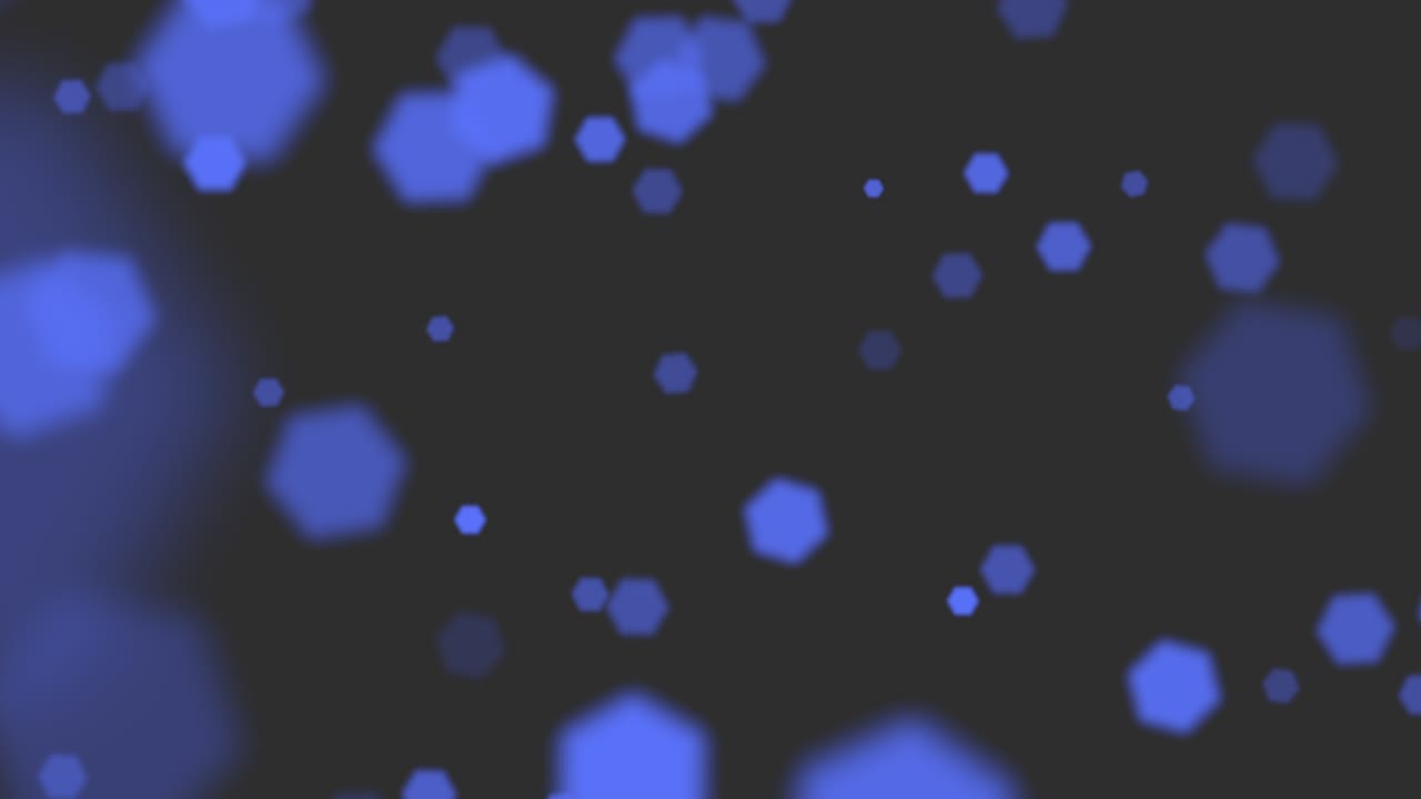 반이는 배경에 파란 bokeh와 입자가 날아