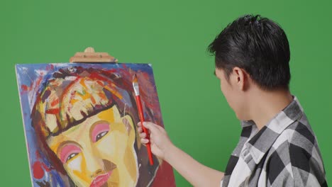 artist painting a portrait