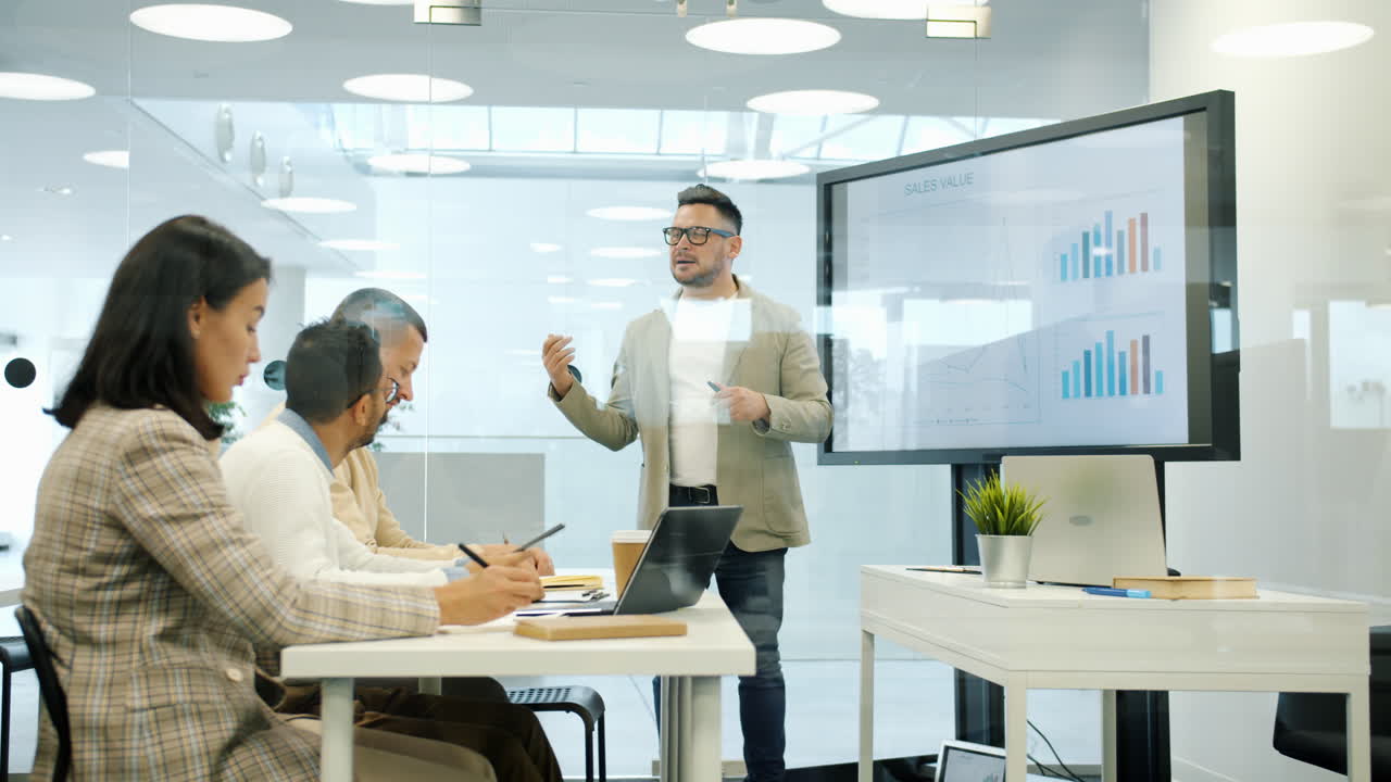Business Presentation in Modern Office