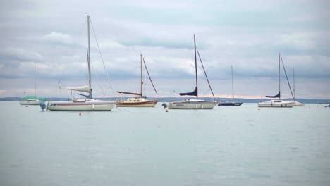 Boats-anchored-in-a-beautiful-blue-bay