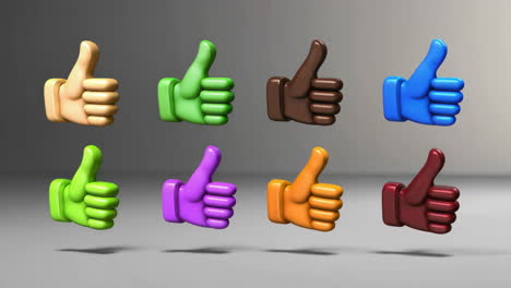 collection of colorful 3d thumbs up icons