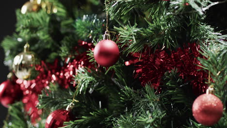 Video-of-christmas-tree-with-baubles-decorations-and-copy-space