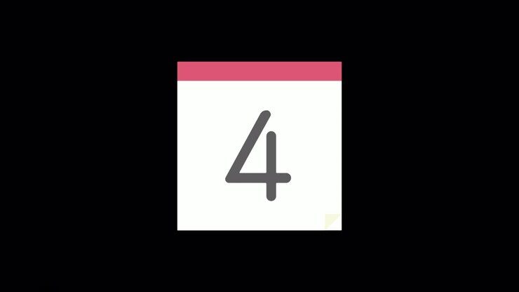 Animazione in loop di calendario giornaliero, 10 giorni, sfondo nero