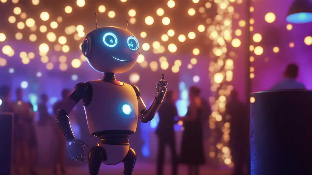Happy Robot at a Party