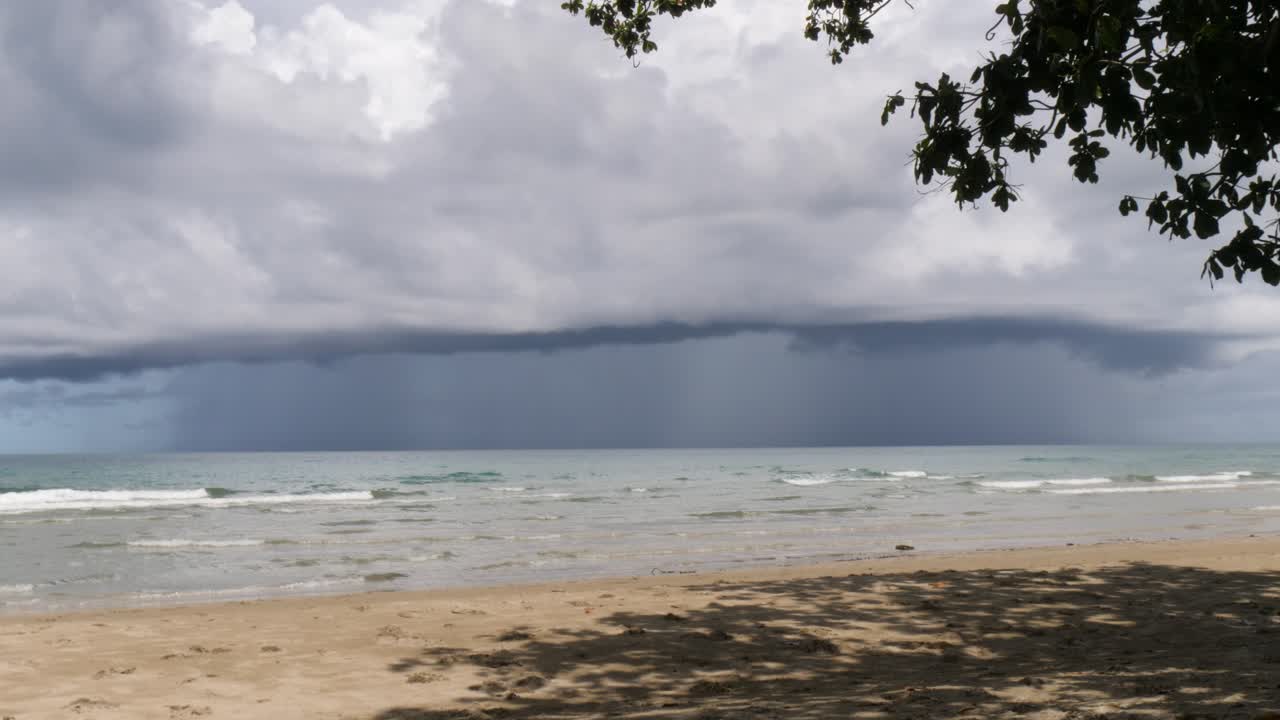 Storm approaching Thailand coast Koh Chang Island rainy season Southeast Asia