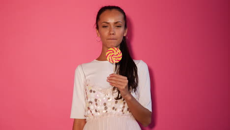 woman with lollipop