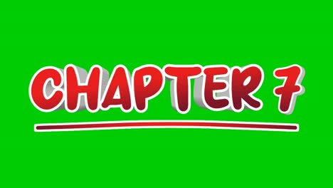 capítulo 7 animación de texto gráficos de movimiento aparecen en el fondo de la pantalla verde