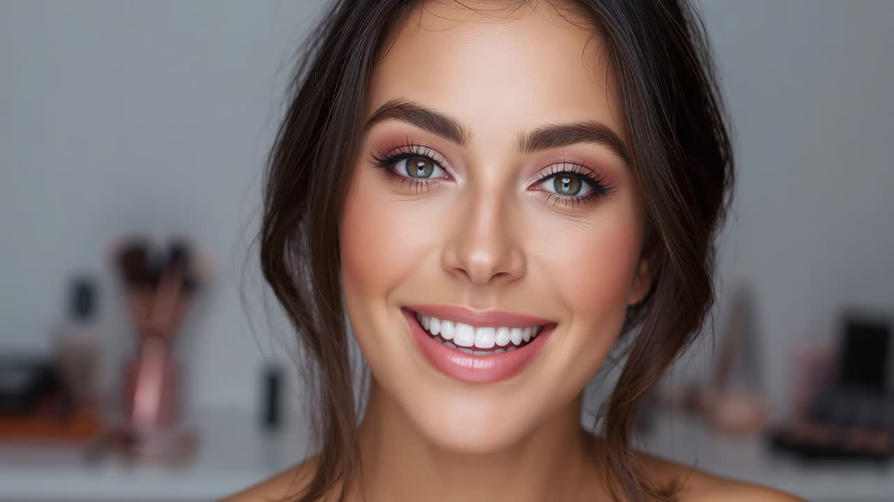 mujer hermosa con maquillaje