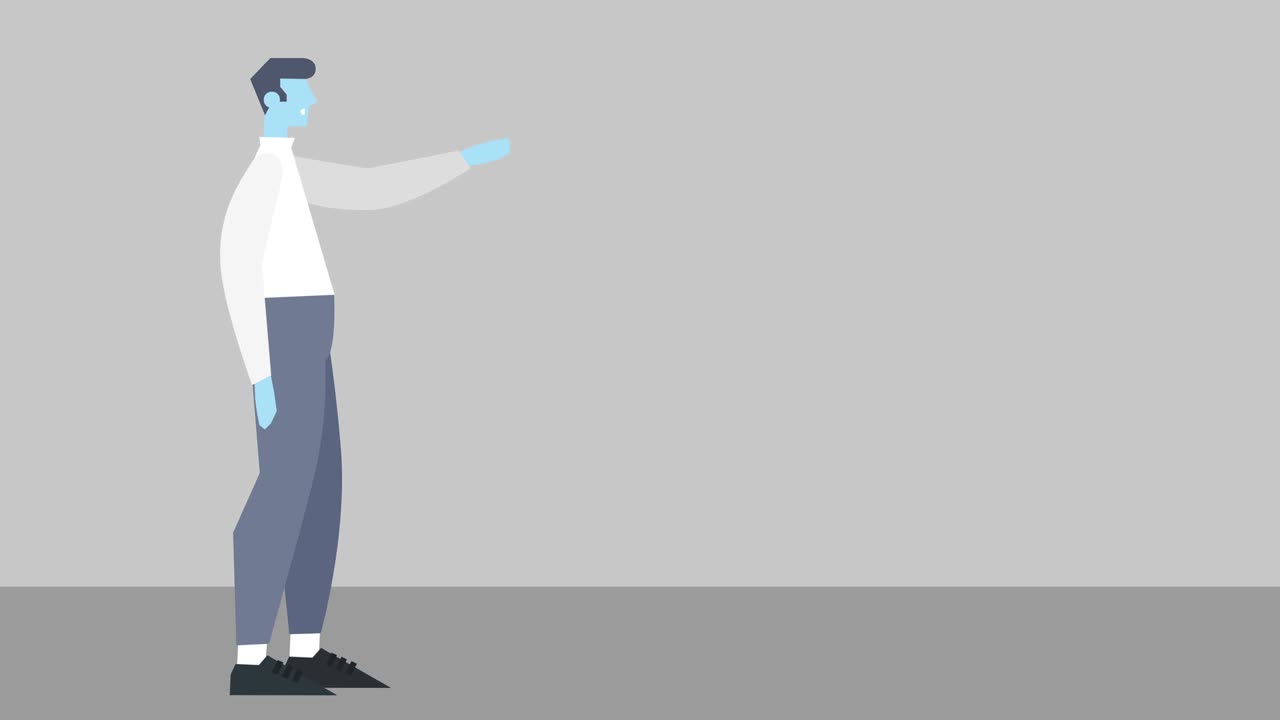 Cartoon Man Character Design Flat Style Talking Speaker Isolated 2d Animation