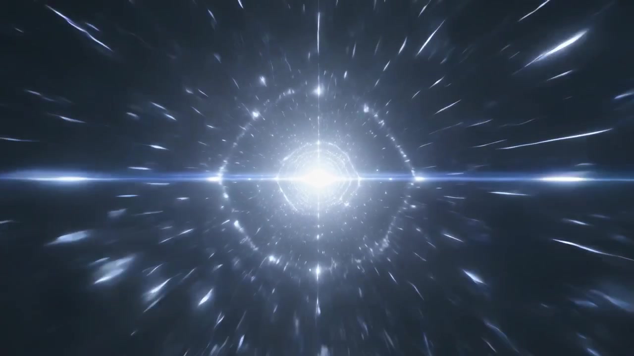 Intensifying central luminous core forming glowing ring in dark space, suggesting zooming approach