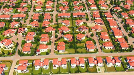 Aerial-drone-footage-over-the-summer-street