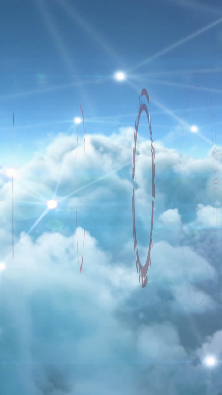 범위 스캐닝과 클라우드 상의 연결 네트워크의 애니메이션