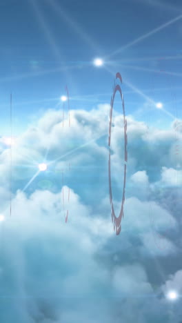 animación del escaneo del alcance y la red de conexiones a través de nubes